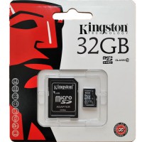 Cartão 32GB Micro SD com adaptador SD - Kingston - Velocidade Classe 4